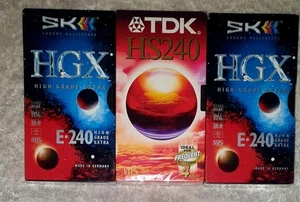 VHS Rohlinge Leerkassetten 3 Stück TDK+SK Neu & in Folie - Bild 1 von 4