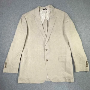 Brooks Brothers Blazer Mens 44R Sand 100% Italian Linen Regent Solbiati Coastal - Picture 1 of 13