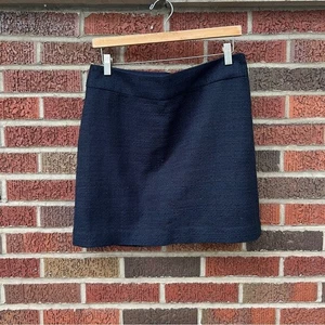 Banana Republic Navy Blue Tweed Zip Up Mini Skirt - Picture 1 of 2