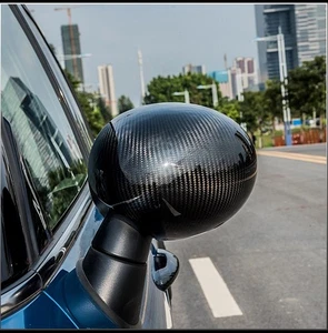 Carbon Fiber Add-on Side Mirror Cover Caps for Mini Cooper R53 R50 R52 - Picture 1 of 3