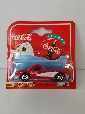 1997 Coca-Cola Majorette 1958 Chevy Corvette 200 Series 1:64 Diecast Car Red - Image 1 of 2