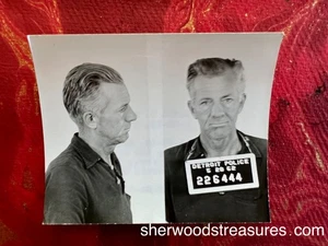 1962 MUG SHOT DETROIT  POLICE CRIMINAL BOOKING PHOTO ARMED ROBBERY ASSAULT - Picture 1 of 3
