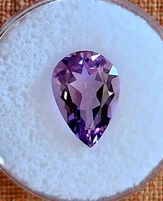 NATURAL Purple Amethyst Pear Cut 4ct Calibrated Loose Gemstone - Image 1 of 3