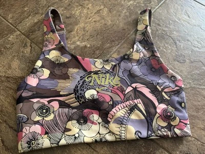 NIKE Dri-FIT  Size XS Multicolor Floral Medium-Support Longline Sports Bra EUC - Image 1 of 3