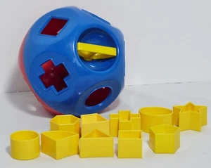 Vtg Tupperware SHAPE-O-BALL Kids Education Sort Toy x 10 Puzzle Blocks Complete - Picture 1 of 3