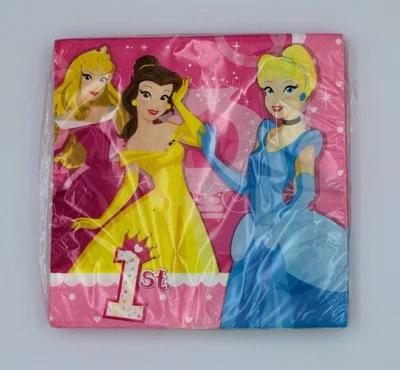 Disney Princess 1st Birthday Lunch Napkins 16ct Hallmark Party Pink New - Image 1 of 3