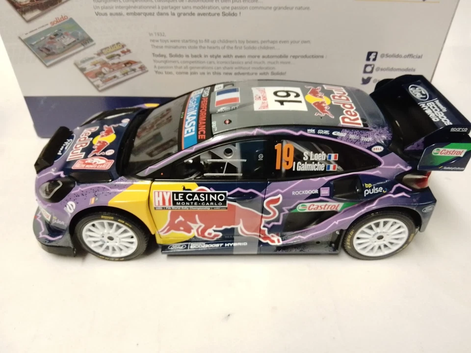 SOLIDO 1 18 AUTO FORD PUMA RALLY 1 #19 S. LOEB MONTE CARLO 2022 ART S1809502