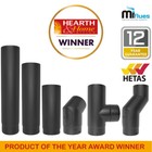 6 Inch Matt Black Stove Pipe & Bends Vitreous Enamel Flue Pipe Fittings 150MM