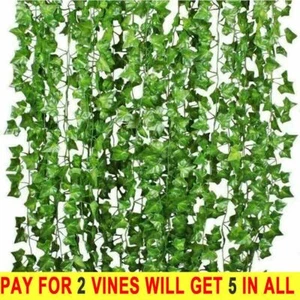 Artificial Ivy Garland 2M Fake Vine Trailing Leaf Hanging Plant Foliage UK - Picture 1 of 10