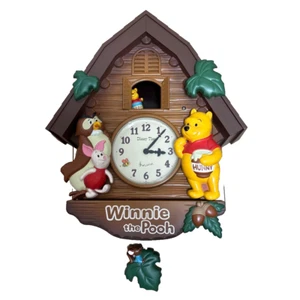 Winnie the Pooh Cuckoo Clock Seiko Disney Vintage Pendulum Wall Clock - Picture 1 of 4