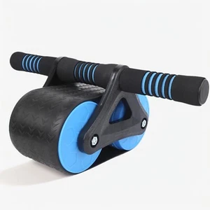 Automatic Rebound Abdominal Wheel Double Round Ab Roller Wheel Exercise With Mat - Picture 1 of 8