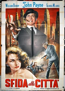manifesto 4F film THE BOSS - SFIDA ALLA CITTA' John Payne Byron Haskin 1958 - Picture 1 of 1