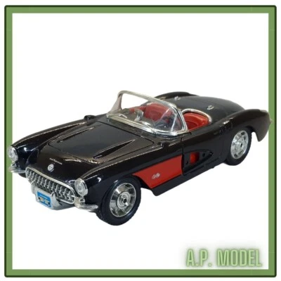 modellino auto 1/24 Chevrolet corvette del 1957 modellini usato della burago n - Immagine 1 di 4