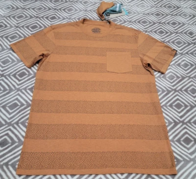 NWT prAna Men's M Roots Studio Dots Pocket tee T-Shirt Short Sleeve Copper Brown - Image 1 of 4