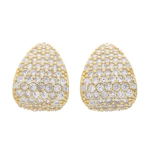 Aretes de plata esterlina circonita cúbica helada enchapados en oro y plata EPR 132 - Imagen 1 de 6