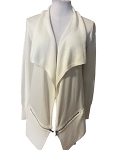 Kenneth Cole Chalk White Cardigan Sweater Petite Extra Small PXS Long Sleeve NWT - Picture 1 of 11