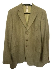 Mens Hourse Country Olive Herringbone Tweed Hunt Coat 46L EUC - Picture 1 of 10
