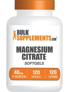 BulkSupplements Magnesium Citrate 120 Softgels - 40 mg of Magnesium Per Serving - Picture 1 of 6