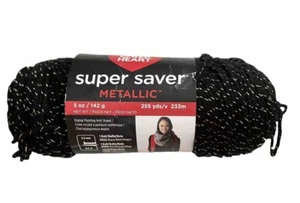Yarn Red Heart Metallic Black Gold E300M 0326 5 oz 255 Yards Medium 4 Oeko-Tek - Picture 1 of 6