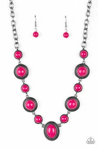 Paparazzi - Anillo Color Me Confident - Collar Voyager Vibes - Conjunto Rosa - Imagen 1 de 5