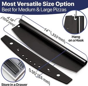 Cuchillo balancín profesional de acero inoxidable para pizza de alimentos ultra afilado - Imagen 1 de 8