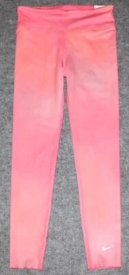 nwt NIKE GIRL'S ONE LEGGINGS $35 DJ5901 Tight Fit Space Dye Pink sz L Legging - Image 1 of 4
