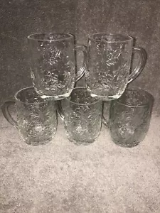 5 Princess House FANTASIA Crystal Coffee Tea Mugs Cups - Picture 1 of 3