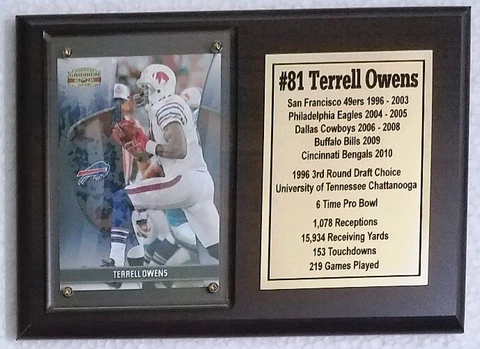 Buffalo Bills Terrell Owens Football Card Plaque Cover