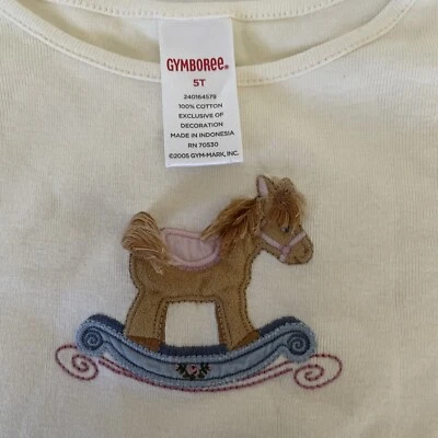 Camisa vintage Gymboree usada en excelente estado talla 5 niñas caballo mecedor manga larga Foto 1 de 3