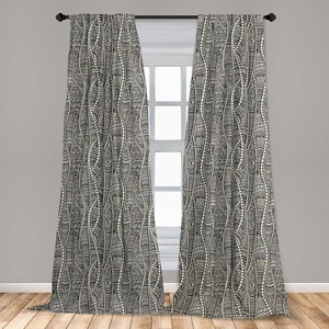 Black and White Microfiber Curtains 2 Panel Set Living Room Bedroom in 3 Sizes - Picture 1 of 2