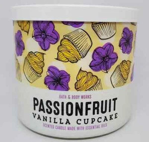 NEW Bath & Body Works Passionfruit Vanilla Cupcake 3 Wick Scented Candle 14.5 oz - Picture 1 of 3