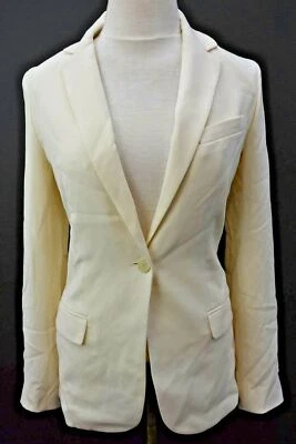 Blazer clásico crepé Theory para mujer con solapa de muesca de un botón con solapa de bolsillo grapa 2 Foto 1 de 4