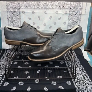 Ecco Ben Sherman Two-Tone Grey Suede Leather Oxford Shoes Mens 41 /Size 7-7.5 - Picture 1 of 10