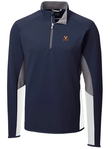 Virginia Cavaliers XL Cutter & Buck Traverse Long Sleeve Half Zip | Navy Cover