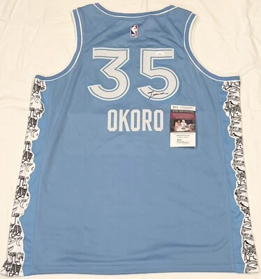 Isaac Okoro Signed Autographed Cleveland Cavaliers City Connect Jersey JSA - Image 1 of 2