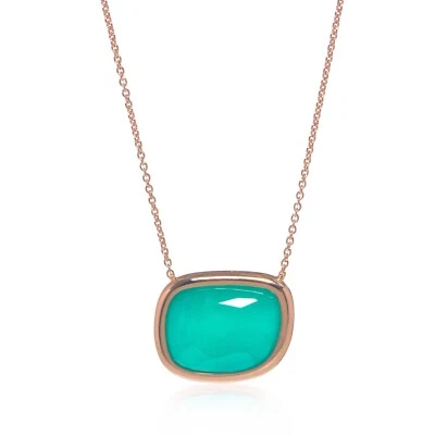 Collar Colgante Roberto Coin Oro Rosa 18K Ágata Verde Foto 1 de 2
