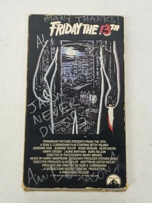 Friday The 13th VHS Tape 1980 / 1994 Signed By Ari Lehman Rare!!!!!!!! 1st JASON - Image 1 of 4