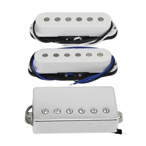 Juego de pastillas blancas FLEOR Alnico 5 SSH LP bobina única y puente Humbucker 8K - Imagen 1 de 7