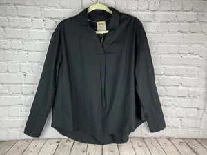 C&C California Women's Small Black Long Sleeve Pullover Dress Shirt Top NWT - Picture 1 of 9