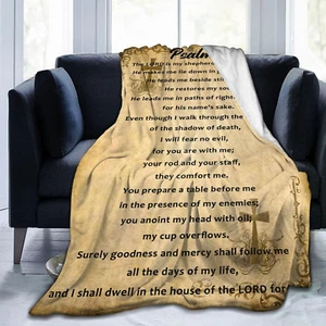 50X40In Psalm 23 Religious Throw Blanket Christian Gifts Soft Cozy Plush Warm - Picture 1 of 9