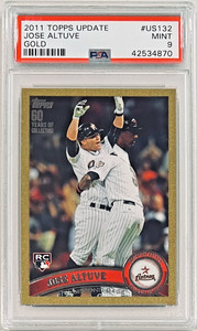 2011 TOPPS UPDATE GOLD JOSE ALTUVE ROOKIE ASTROS RC MVP #US132 PSA 9 MINT