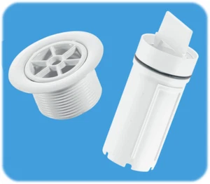 70mm Shower Drain Top Waste White ABS with Long Hair Trap Dip Tube STW - Picture 1 of 3