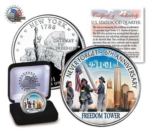 *6th Anniversary *World Trade Center 9/11 U.S.MINT New York State Quarter W/ BOX - Picture 1 of 2