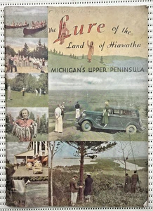 1930s Lure of the Land Of Hiawatha Michigan's Upper Peninsula Softcover 80pg - Imagen 1 de 11