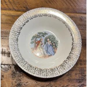 W.S. George COURTING COUPLE Lady Hamilton China Gold - Picture 1 of 9