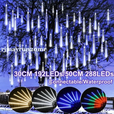 8/16/24/32Tubes LED Meteor Shower Lights Falling Rain Fairy Light Wedding Decor - Image 1 of 4