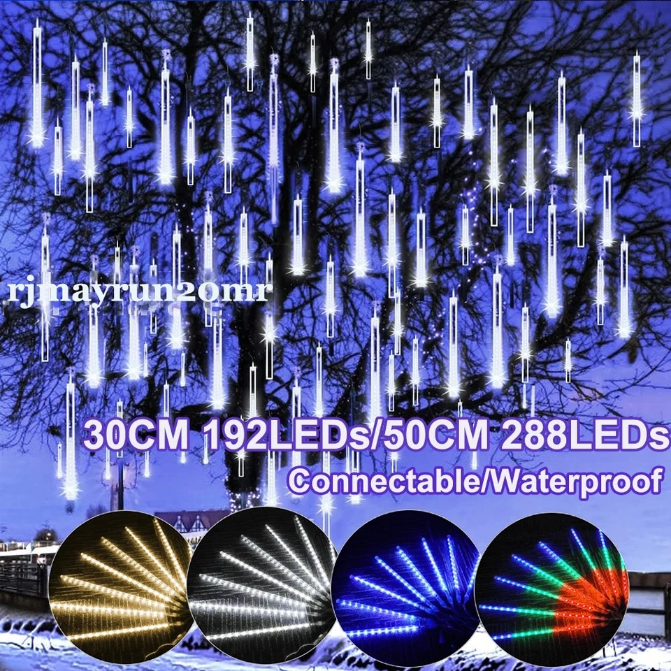 8/16/24/32Tubes LED Meteor Shower Lights Falling Rain Fairy Light Wedding Decor - Image 1 of 4