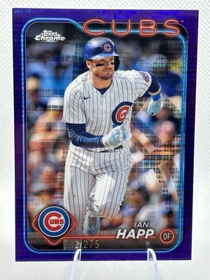 2024 Topps Chrome Ian Happ Purple Sonar Refractor #/275 #184 Cubs - Image 1 of 3