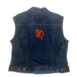 FUBU The Collection Dragon Denim Bordado Mujer Talla L Y2K - Imagen 1 de 18