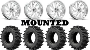 Kit 4 EFX MotoSlayer Tires 35x9.5-20 on Fuel Kompressor Polished D203 Wheels POL - Picture 1 of 5